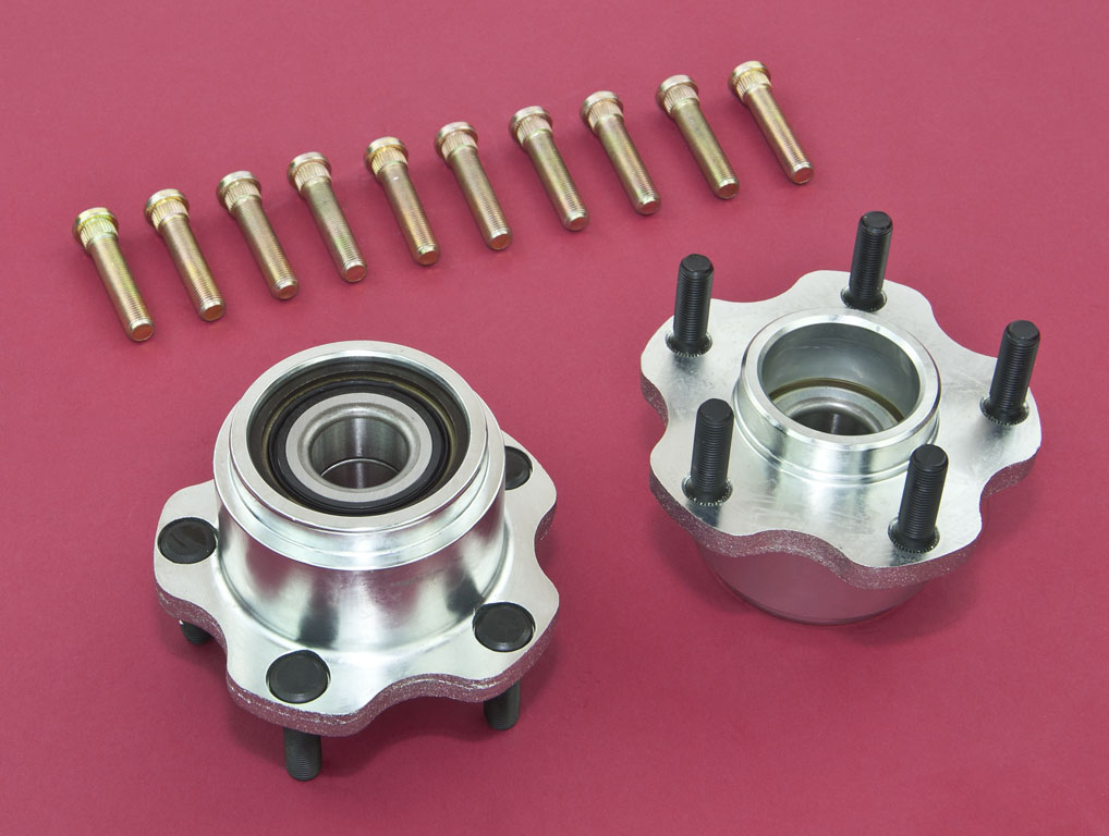 Front Wheel Bearing 5 Lug Conversion Hub w Extended Studs for 240sx 89